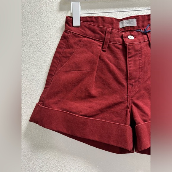 Father's Daughter Brendan High Rise Jean Shorts Cotton Brick Red Women's Size 25 - Picture 3 of 7